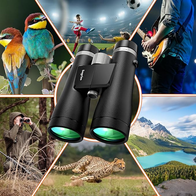 12x50 ED Binoculars for Adults-Professional Roof Prism,HD Optical System Non-Slip Grip, IPX7 Waterproof,High Power BAK4 Prism SMC Lens Binoculars for Bird Watching Travel