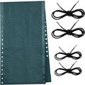 Queekay Chair Replacement Fabric with 4 Bungee Cord Lounge Chair Cloth Mesh Repair Kit for Patio Recliner Outdoor Lawn Pool(63 x 17 Inch,Forest Green)