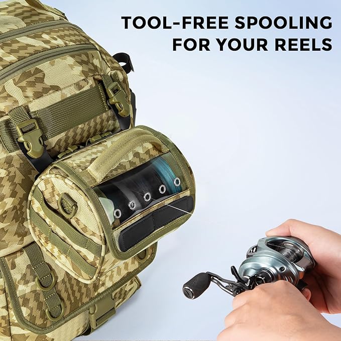 KastKing BaitSpace Line Management Bag, Fishing Line Storage Bag with Water Resistant Nylon, Clear View Window, Removable Divider, Tangle-free Leader Line Holder