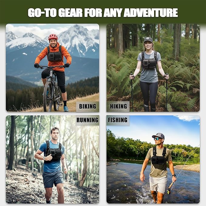 2-in-1 Hydration Backpack & Tactical Chest Pack with 2.5L Water Bladder, Modular Molle Hydration Vest, 500D Nylon Lightweight Running Water Bag for Gravel Cycling, MTB, Hiking, Enduro