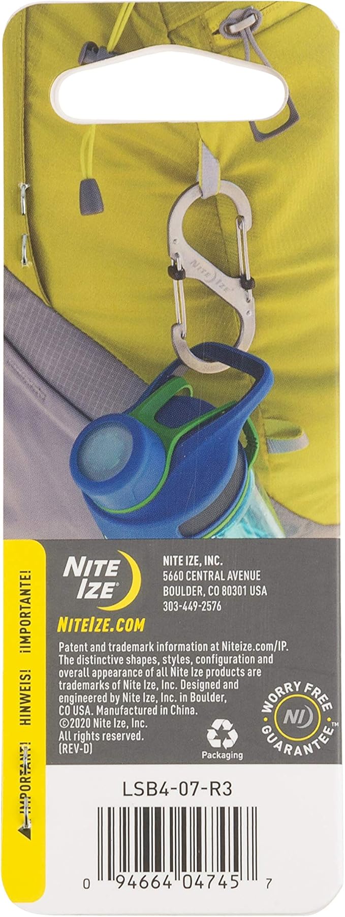 Nite Ize S-Biner SlideLock Stainless Steel, Size #4, Spectrum (Pack of 2)