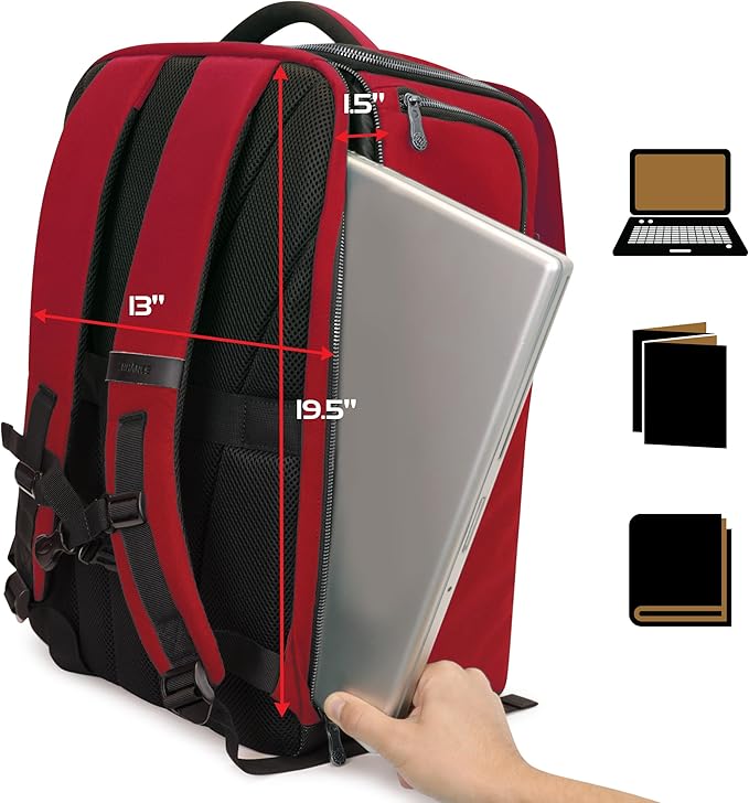 ENHANCE Collector's Edition DnD Backpack - RPG DM Bag for Dungeons and Dragons - DnD Bag fits 6-8 Books, 18" Laptop/DM Screen Slot, Miniature Foam Trays, Accessory Pockets, Map Strap (Dragon Red)