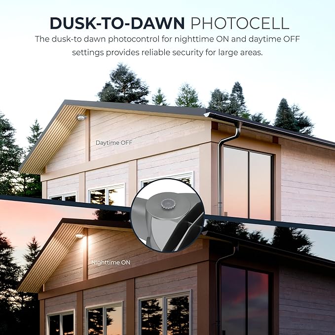 HALO ALB Outdoor Dusk-to-Dawn LED Security Area Light with 7000 Lumens, Wall or Pole Mount - Textured Gray