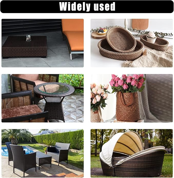 Biggun 459ft Wicker Repair Kit - Rattan Patio Chair Sofas Repair Supplies for Outdoor Lawn Furniture, Premium New Materials Basket Weaving Webbing Replacement Parts