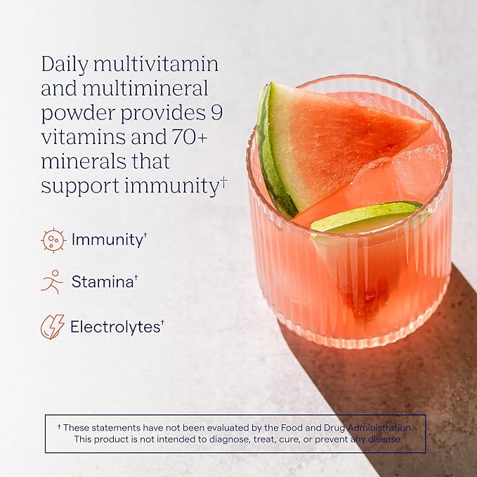 Trace Minerals | Power Pak Electrolyte Powder Packets | 1200 mg Vitamin C, Zinc, Magnesium | Boost Immunity, Hydration and Natural Energy | Watermelon | 30 Packets
