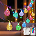 Metaku Outdoor String Lights Battery Operated 16.4ft 50LED Fairy Lights with Remote Waterproof Indoor Outdoor Hanging Globe Decorative Christmas for Patio Gazebo Bistro Garden Balcony