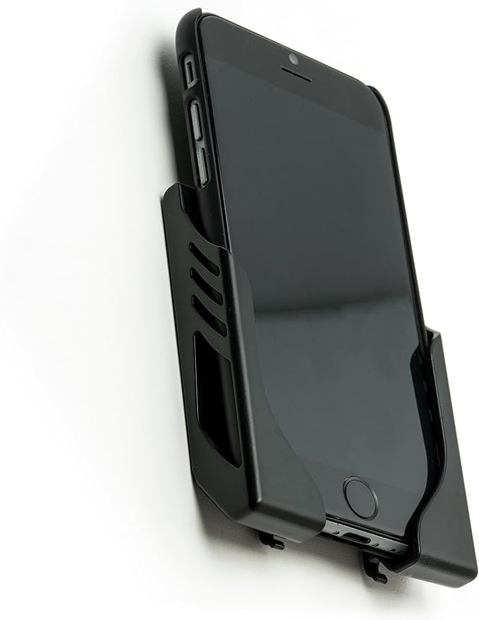 Dockem Damage-Free Wall Mount for iPhone: 14, 13, 12, 11, Pro, Plus, Mini, Pro Max, SE 2/3, XS/X, XS Max, XR, 8/7, 8/7+, S22, S21, S20: 3M Command Strip Adhesives: Koala Mount Wall Dock [Black]