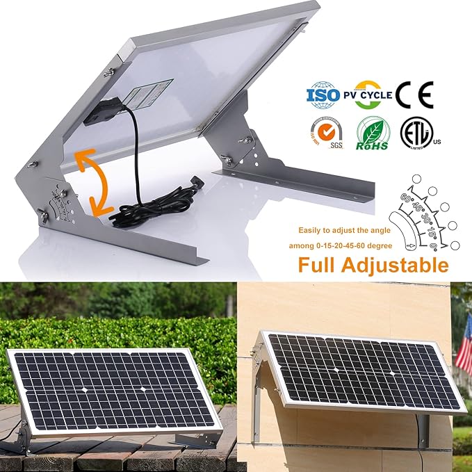 SUNER POWER 30W 12V Solar Battery Charger Maintainer, Built-in Smart MPPT Charge Controller, Adjustable Mount Bracket, Waterproof 30 Watt Solar Panel Kits for Car Automotive Boat Marine RV Trailer