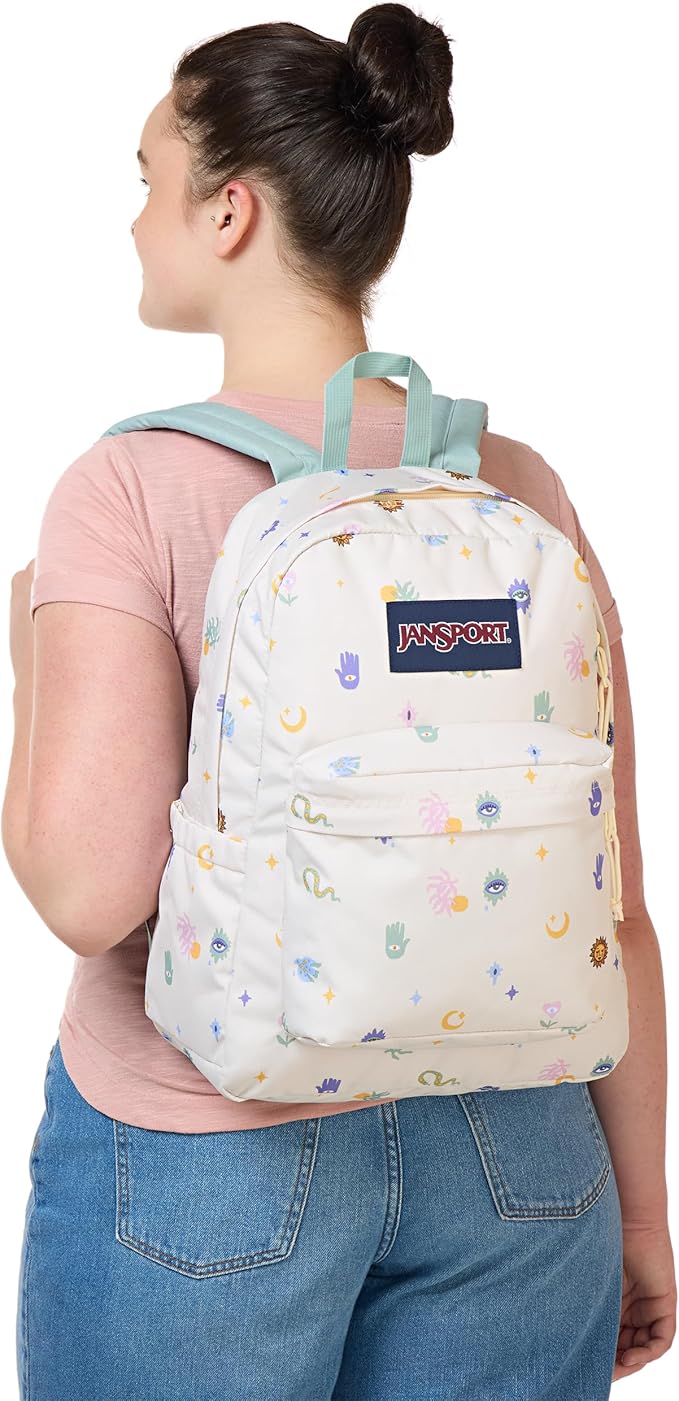 JanSport SuperBreak Plus Backpack with Padded 15-inch Laptop Sleeve and Integrated Bottle Pocket - Spacious and Durable Daypack for Work and Travel - Surreal Mirage Coconut