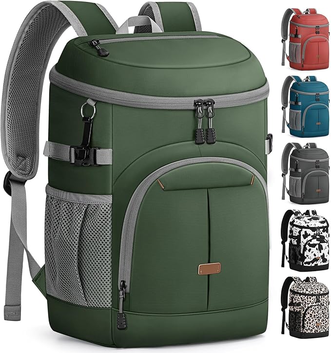 Pritent Cooler Backpack for Men Women Insulated Waterproof Backpack Cooler Leak Proof Cooler Bag Lightweight Lunch Backpack for Camping Beach Travel Picnic