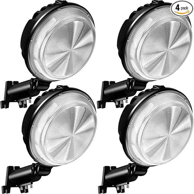 150W 4 Pack 20000LM Dusk to Dawn Outdoor Lighting, LED Barn Lights Outdoor with 150° Adjustable Photocell Pole Light 6500K Flood Light, IP66 Waterproof Area Street Light for Garage Yard