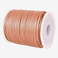 GENIQUE Real/Genuine Round Leather String Cord for Necklace, Bracelets, Jewelry, Kumihimo Braiding, DIY Projects (20 Metres) (2mm, Rose Gold Metallic)