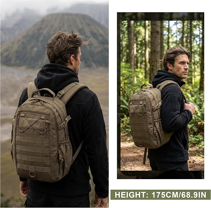 Mardingtop Small Military Tactical Backpack for Men 20L Molle Rucksack EDC Daypack for Hiking,Travel,Camping, Hunting