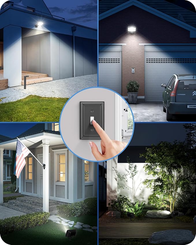 EDISHINE 10000LM Flood Lights Outdoor,73W LED Flood Light Outdoor, IP65 Waterproof, 5000K LED Security Light for Backyard, Flagpole, Garage, UL Listed
