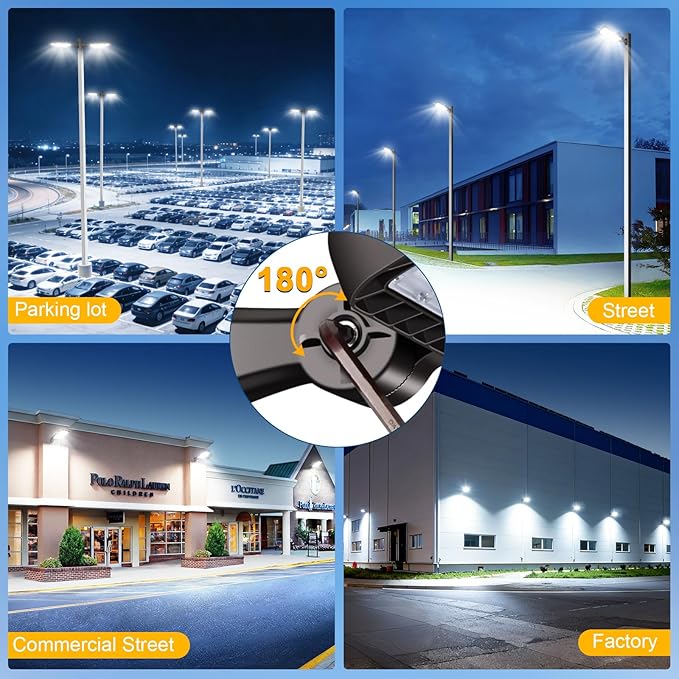 ledmo 480W LED Parking Lot Lights,Professional Super Bright 72000LM for Large Area Lighting,IP65 Waterproof LED Street Light with Dusk to Dawn Adjustable Wall Mount Commercial Security Flood Lights