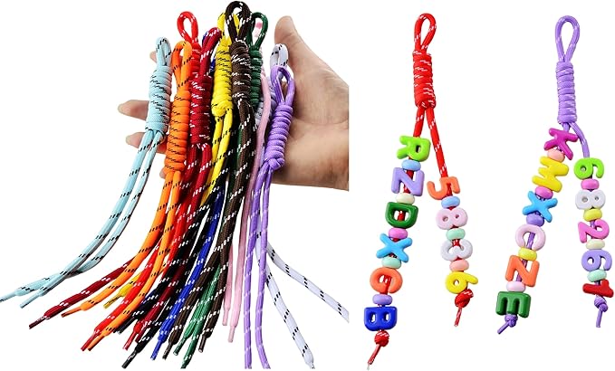 Paracord Keychain Bag Charms Paracord Rope Keychain Bag Charm 12pcs Braided Code Charms for Purse Backpack Handbag