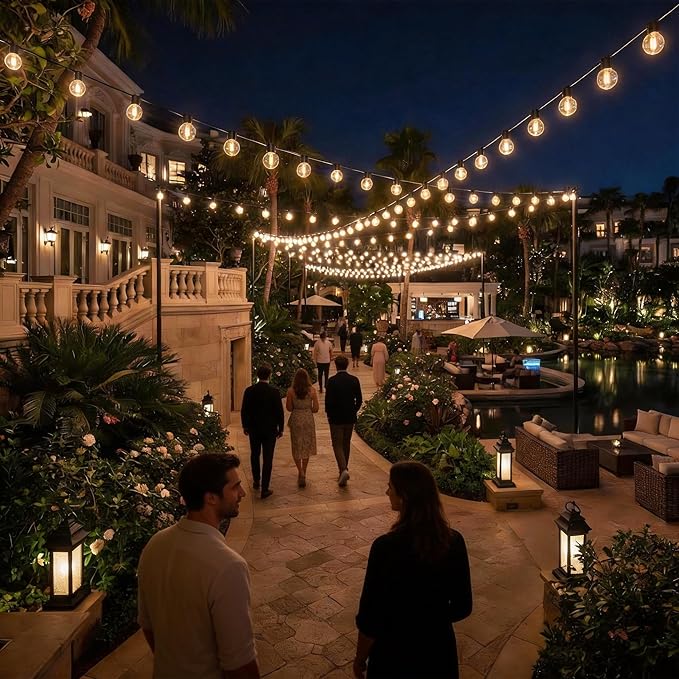 RTTY Outdoor String Lights 200 FT, Patio Light for Outside with 104pcs G40 LED Shatterproof Bulbs, Waterproof Connectable Hanging Globe Lighting for Porch Cafe Bistro Backyard Balcony Deck Party
