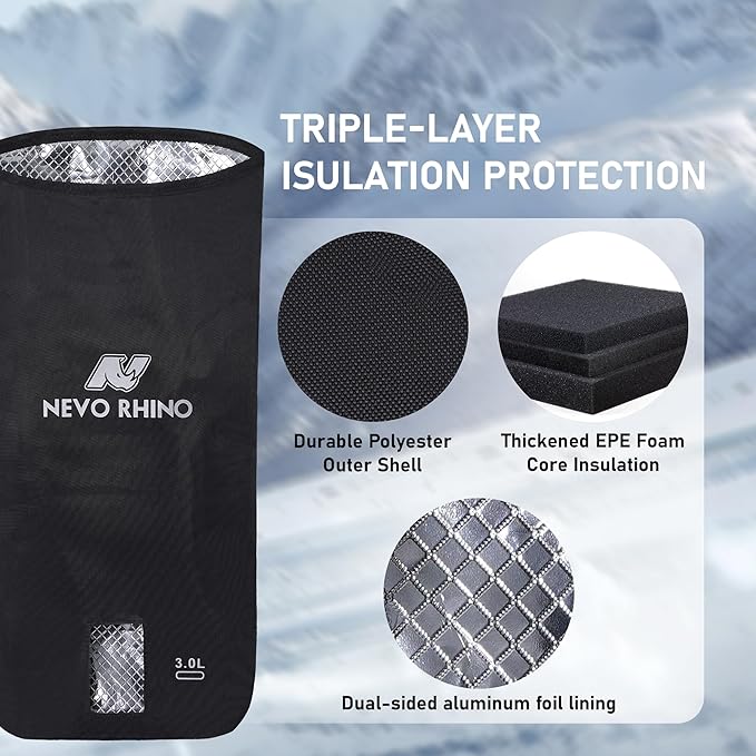 N NEVO RHINO 2PCS Water Bladder Insulator Bag, Protective Cooler Bag for 2L-3L Hydration Bladders, Insulated Water Bladder Sleeve Keeps Water Cool & Protects Bladders, Bladder is NOT Included