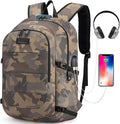 Tzowla Travel Laptop Backpack Water Resistant Anti-Theft Bag with Giant Tumbler Holder Pocket and Lock 15.6 Inch Computer Business Backpacks for Women Men Work College Gift,Casual Daypack(YellowCamo)