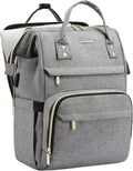 LOVEVOOK Laptop Backpack for Women, 15.6 Inch Travel Backpack with Laptop Compartment, Water Resistant Work Backpack for Teacher Nurse Doctor, Anti-theft Computer Bag with Charger, Grey