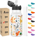 Han's Bottle Kids Water Bottle with Straw Lid - Insulated Stainless Steel Reusable Tumbler for Girls,Boys,Thermo Mug,17oz,Forest Animals