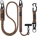 Heavy Duty Braided Paracord Lanyard for ID Badges,EDC Tether for Phone,Tactical 550 Paracord Keychain with USA Flag