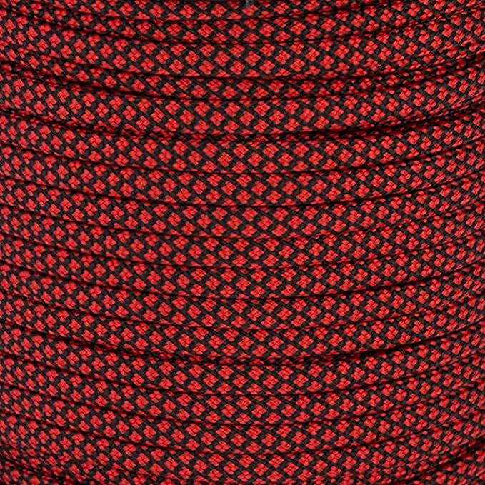 MOOCY Paracord 550,5/32 in x 164 ft (4mm x 50m),7 Inner Strands/Parachute Cord,Nylon Type III Paracord,Ideal Nylon String for Survival & Camping Gear,Reddish Black