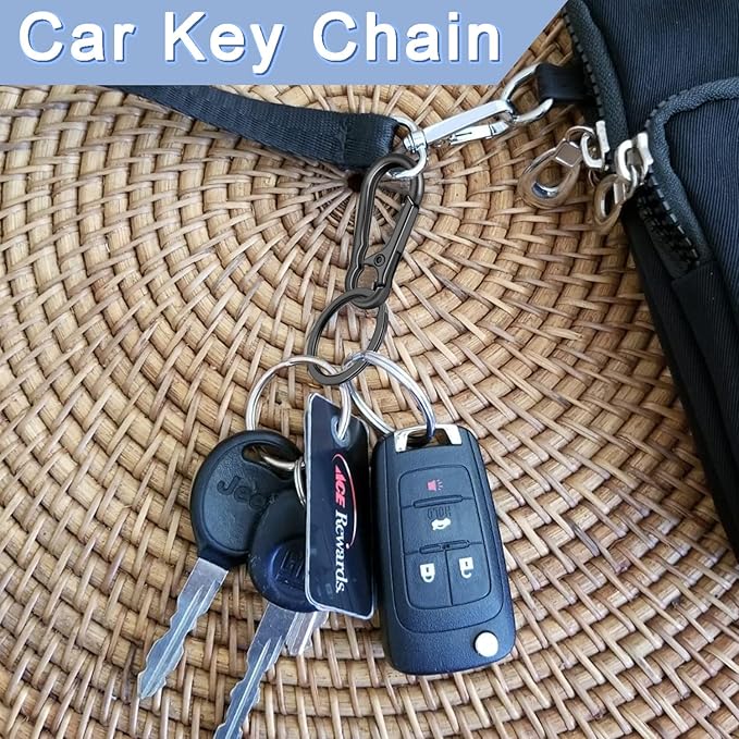 CooBigo 6Pack Assorted Keychain Rings, Metal Key Carabiner Clip, Key Ring Chain Holder Organizer for Purse Charm Hook, Car Keychain, Men and Women Key Fob