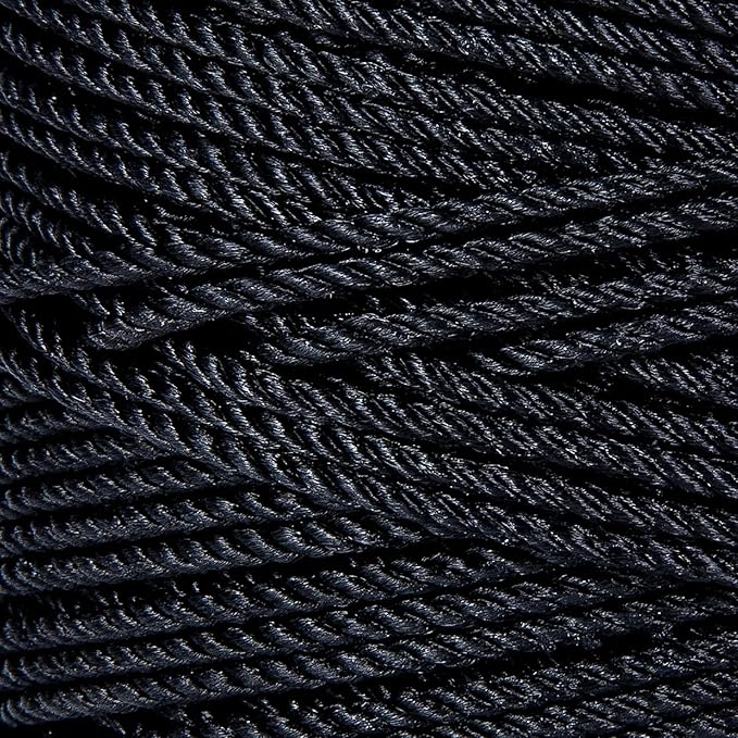 HONGDA Tarred Bank Line Twine, 465 Feet Nylon Twine #36 Bank Line-Black Nylon String 2.3mm, Black Strong Twisted Seine Rope Ideal for Gardening, Construction, Gear Tying, Bushcraft Gear