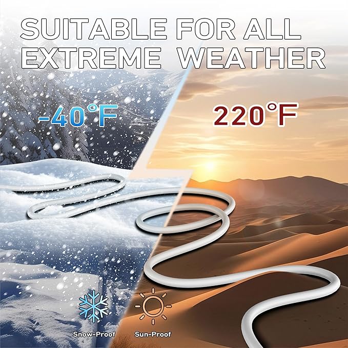 LUCKY TL Indoor Outdoor Extension Cord, 16/3 Gauge White Short Extension Cord 6ft, Waterproof Flexible Case, Made in Pure Copper, 13A 1625W 16AWG SJTW, 3 Prong Heavy Duty Wire, UL