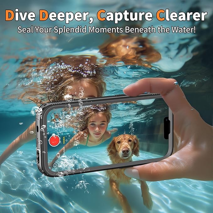 Cozycase TOP Military Shockproof IP68 Waterproof Case for iPhone 16e/iPhone 17e [Compatible with MagSafe] Heavy Duty 360 Full Body with Screen Camera Protector Double Dustproof Hard Tough Cover Black