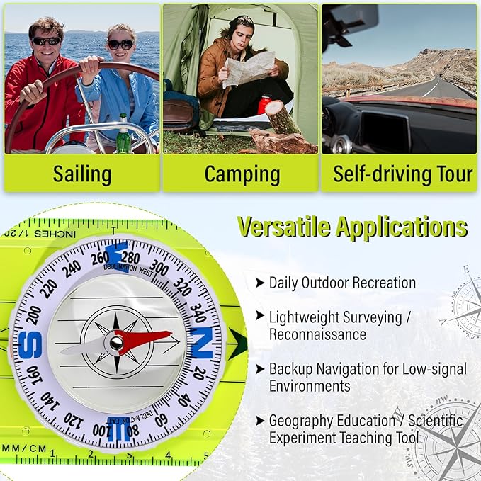 20 Pcs Acrylic Orienteering Compass Hiking Backpacking Survival Reliable Compass Advanced Scout Compasses Outdoor Gear for Map Reading Navigation Camping Survival Exploring