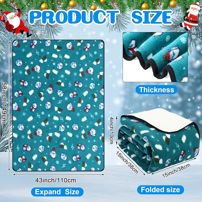 Riakrum 12V Car Heated Blanket for Cold with 2 or 3 Heating Levels 58 x 43 Emergency Winter Adjustable Temperature Electric Blanket Throw Gift Plugs in Car RV Truck SUV(Fresh Color,Snowman)