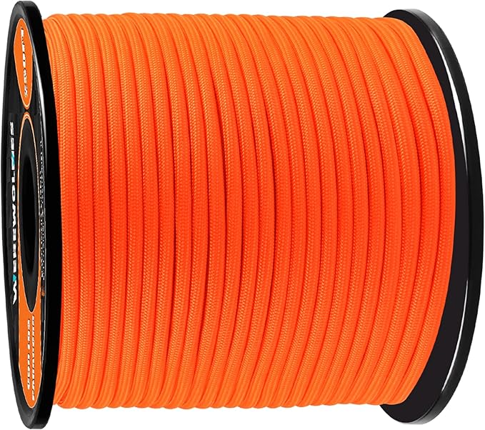 WEREWOLVES 650lb Paracord/Parachute Cord - 9 Strand Paracord Rope - 100', 200' Spools of Parachute Cord, Type III Paracord for Camping, Survival