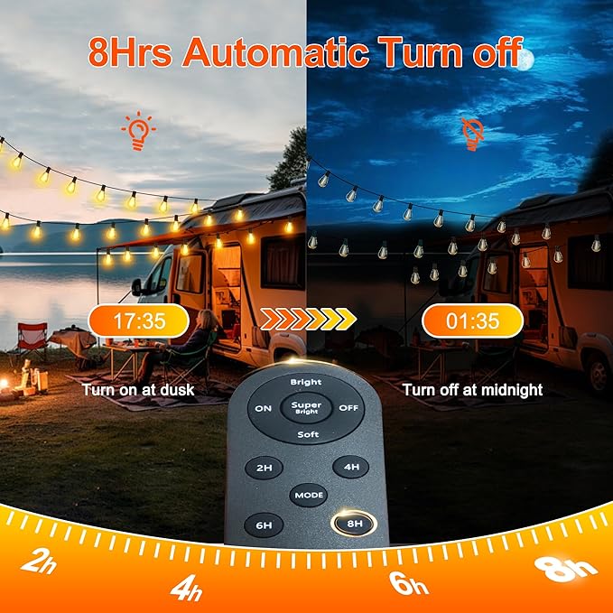 Stright 55FT Solar String Lights Outside Remote Control with USB Charging Port E12 S14 Bulbs, 55 Feet 17 Sockets Outdoor Lights Dimmable Solar Power LED Bulbs for Patio Garden Market Bistro Backyard