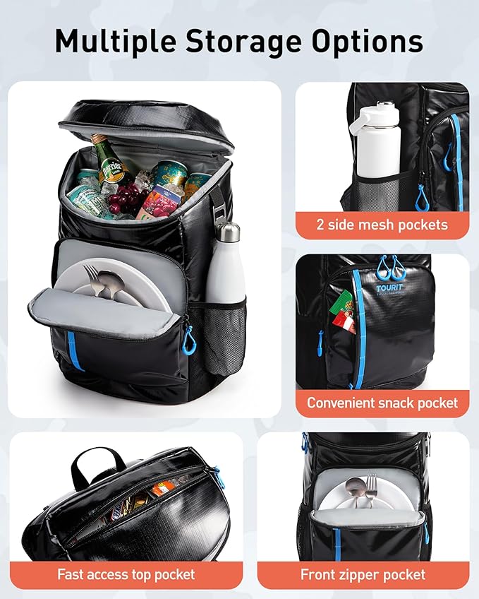 TOURIT Cooler Backpack Lightweight Insulated Backpack Cooler Leak-Proof for Men and Women, Sports Fan Coolers