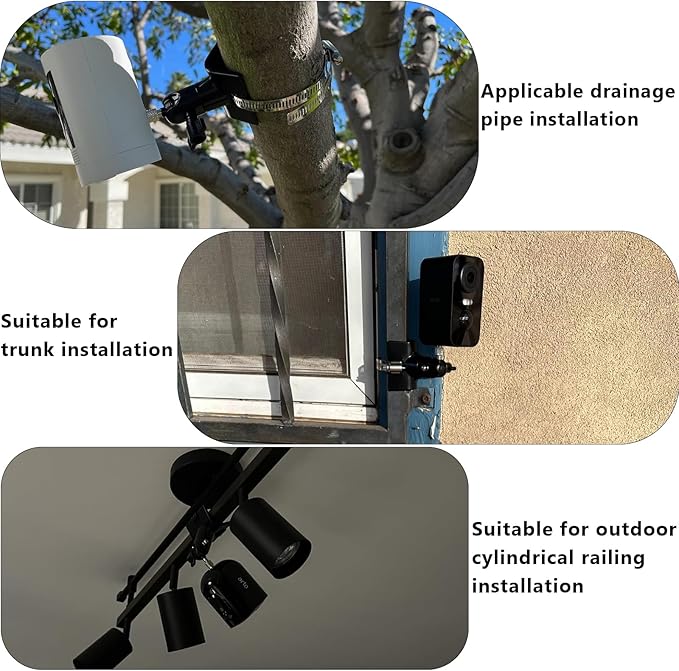 No-Drill Outdoor Security Camera Pole Mount, Universal Pole Mounting Compatible with Ring, Eufy, Wyze, Arlo, Google Nest, Cameras, and More