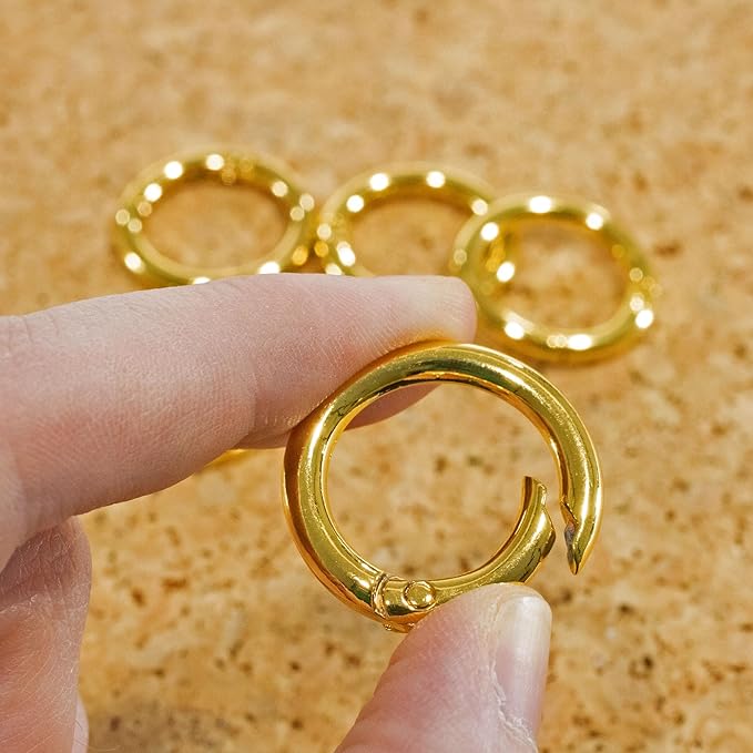 Paracord Planet Spring Gate O Rings – Available in 5/8 Inch, 3/4 Inch and 1 Inch Sizes – Silver, Bronze, and Gold Color Options (10 Pack, 5/8 Inch, Gold)