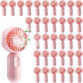 Rossesay 36 Pcs Mini Portable Fan Bulk Cute Handheld Lightweight Small Little Personal Hand Eyelash Fan 3 Speeds USB Rechargeable for Women Men Indoor Outdoor Makeup Travel (Pink)
