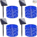 Extra-Long Solar String Lights for Outside, 4 Pack 400LED Solar Fairy Lights Outdoor Waterproof, Copper Wire with 8 Modes Solar Twinkle Lights for Tree Garden Party Patio Xmas Wedding Decor (Blue)