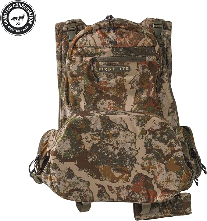 First Lite Treeline Turkey Vest - Hunting Vest with Game Pouch, Adjustable Seat & MOLLE System for Tactical Storage