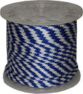 T.W Evans Cordage Co. 98012 5/8-Inch by 200-Feet Solid Braid Propylene Multifilament Derby Rope, Blue and White