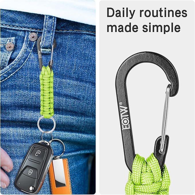 EOTW Paracord Keychain for Men Women Paracord Carabiner Backpack Keychain with Aluminum Clip for Camping Hiking Outdoor Gear