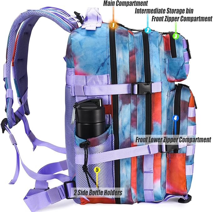 45L Tactical Backpack for Men Women, Military Assault Pack with MOLLE, Large 3 Day Bug Out Bag for Hiking Camping