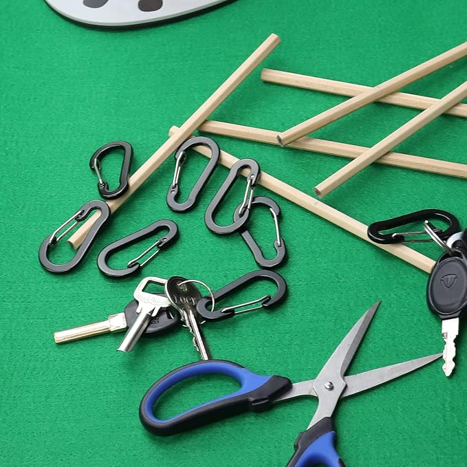 Mini Carabiner Clip Aluminum Lightweight D-Shape Spring for Keychain Climbing Fishing Hiking Outdoor