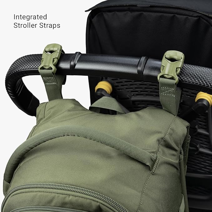 Tactical Baby Gear Daypack Tactical Diaper Bag Backpack for Dads - MOLLE compatible, Built-in Changing Mat, Stroller Straps (Ranger Green 4th Gen)