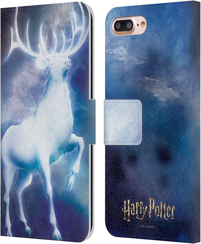 Head Case Designs Officially Licensed Harry Potter Stag Patronus Prisoner of Azkaban II Leather Book Wallet Case Cover Compatible with Apple iPhone 7 Plus/iPhone 8 Plus
