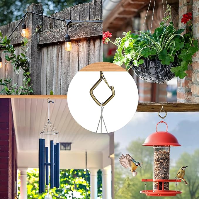 30 Pcs Bronze Eye Hooks Screw Heavy Duty,Ceiling Hooks for Hanging Plants,String Lights,Cup,Wind Chime,Bird Feeders. Plant Hanger Indoor&Outdoor