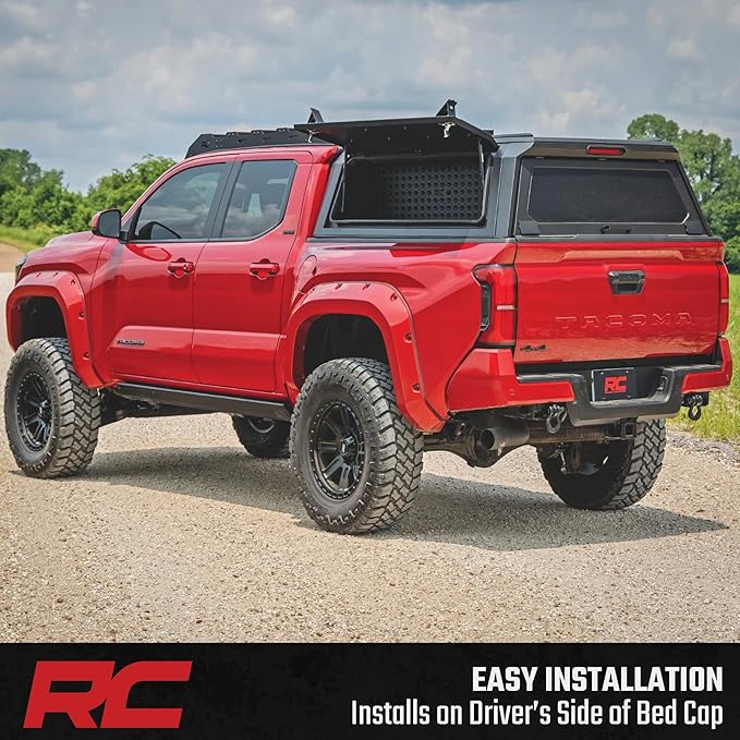 Rough Country Bed Cap Molle Panel Side Bin (Drivers Side) - Fits RC Bed Caps for Toyota Tacoma (2024–2026)