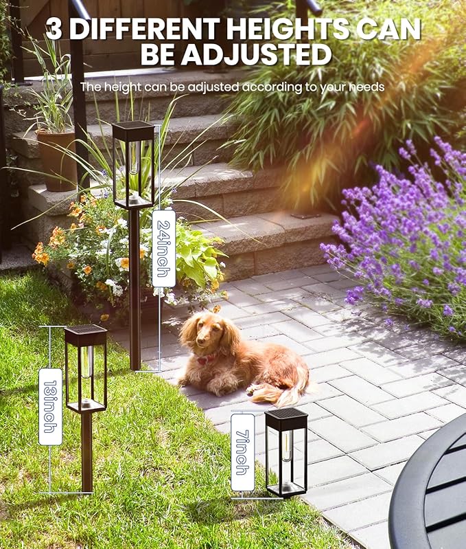NEWMESSI Solar Pathway Lights Outdoor, 2 Pack Solar Garden Lights IP65 Waterproof, Bright Pathway Light Solar Powered for Outside Yard Path Lawn Walkway Driveway Lighting Landscape Decor (Warm White)